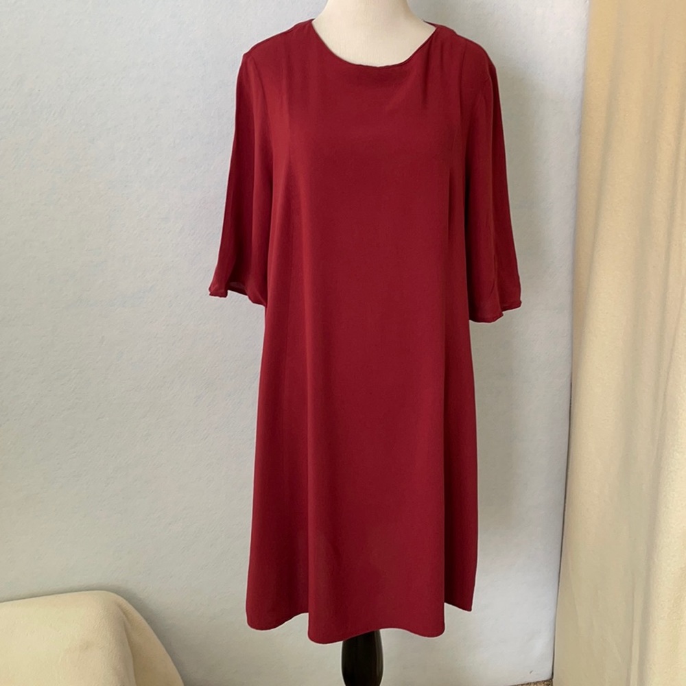 H&M Red Half Sleeve Tunic Style Knee Length Dress